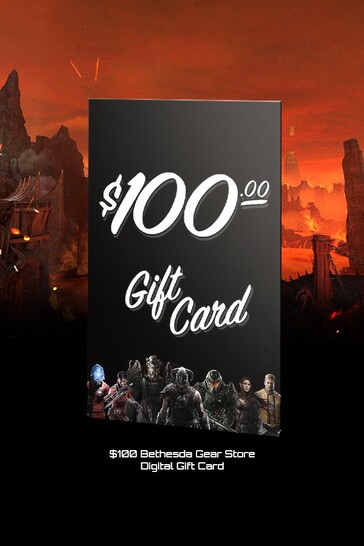 US$100 de crédito da loja Bethesda (imagem via Bethesda)