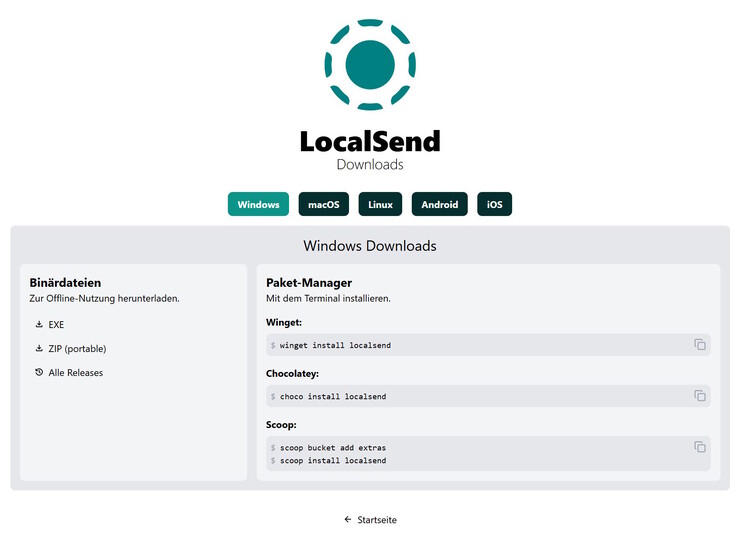 Aplicativos para todas as plataformas (fonte da imagem: captura de tela do site)