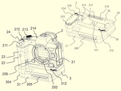 Punho de resfriamento ativo para câmeras sem espelho da Canon (Fonte da imagem: Japan Patent Platform)