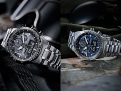 À esquerda, temos o relógio Citizen Promaster Sky JV2006-55H e, à direita, o relógio Citizen Promaster Sky JV2000-51L (foto). (Fonte da imagem: Chrono24/Citizen)