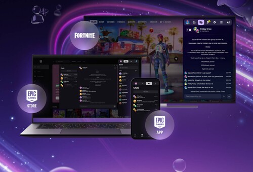 Mensagens de texto da Epic Games Store em vários dispositivos