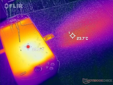 O calor residual sai pela borda superior