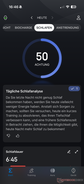 Monitoramento do sono no aplicativo Zepp...