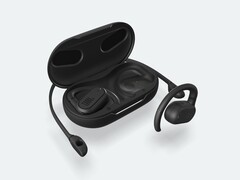 O Soundgear Sense tem uma faixa de pescoço removível que se prende aos ganchos de fone de ouvido para maior segurança (Fonte da imagem: JBL)