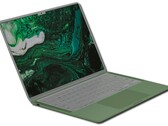 O MacBook Air de 2022 foi retratado com um entalhe neste conceito de renderização feita em leque. (Fonte da imagem: @AppleyPro - editado)