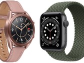 O monitoramento da glicose poderia estar chegando à futura Samsung e Apple smartwatches. (Fonte de imagem: Samsung Galaxy Watch 3/Apple Watch Series 6).