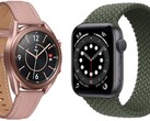O monitoramento da glicose poderia estar chegando à futura Samsung e Apple smartwatches. (Fonte de imagem: Samsung Galaxy Watch 3/Apple Watch Series 6).