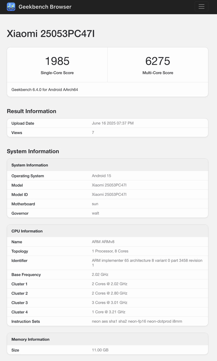 (Fonte da imagem: Geekbench)