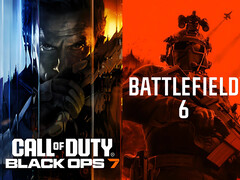 Banners de Call of Duty: Black Ops 7 e Battlefield 6 mostrados lado a lado (Fonte da imagem: Steam, Sony PlayStation com edições)