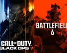 Banners de Call of Duty: Black Ops 7 e Battlefield 6 mostrados lado a lado (Fonte da imagem: Steam, Sony PlayStation com edições)