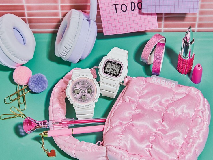 Os relógios Casio Baby-G BGA-2800SP-7A1 (esquerda) e BGD-5650SP-7C (direita)