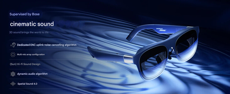 Configuração de som do Xreal 1S (Fonte da imagem: Xreal - tradução automática)