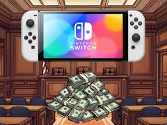 Nintendo Switch 2 mostrado em um tribunal com um grande acordo (Fonte da imagem: Nintendo of America com edições)
