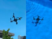 O drone voando no ar e nadando debaixo d'água (Fonte da imagem: Andrei Copaci; captura de tela editada)
