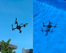 O drone voando no ar e nadando debaixo d'água (Fonte da imagem: Andrei Copaci; captura de tela editada)