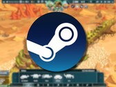 Uma imagem mostrando o jogo The Wandering Village e o logotipo do Steam. (Fonte da imagem: Steam)