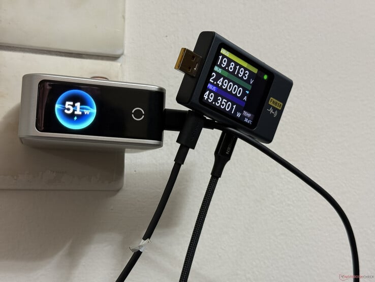 Comparação das medições do Ugreen Nexode Pro 160W realizadas com o medidor e o testador USB