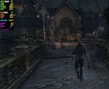 Bloodborne rodando no emulador shadPS4 a mais de 100 FPS em uma placa de vídeo RTX 5060 da GeForce, combinada com um processador Ryzen 5 7600