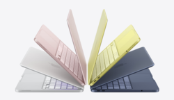MacBook Neo em Silver, Blush, Citrus e Indigo