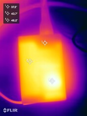 Unidade de fonte de alimentação durante o teste de estresse