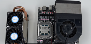 Soquete da CPU e GPU destacada (Fonte da imagem: 小明白 no Youtube)