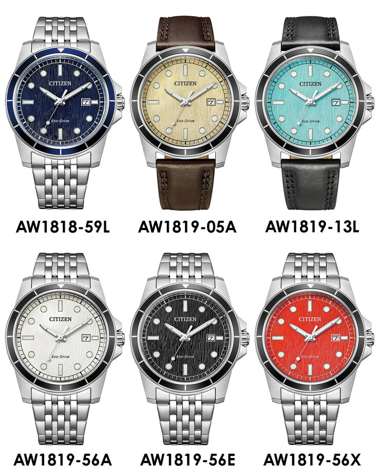 Os novos relógios Citizen Eco-Drive, lançados na China. (Fonte da imagem: U/Plus9Time via Reddit)