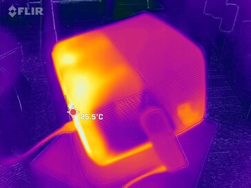 As laterais permanecem frias a um máximo de 25 °C