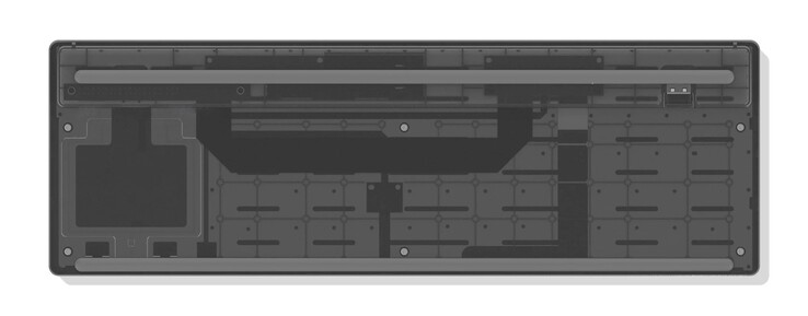 O teclado tem um design modular típico do Framework.