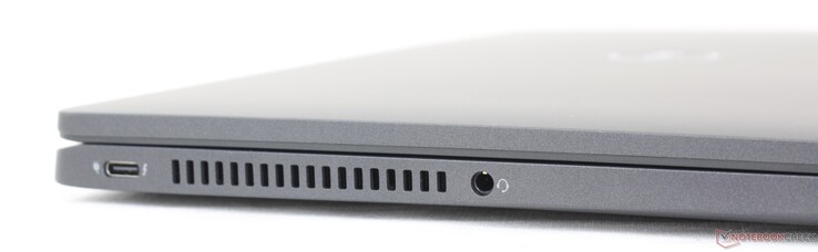 Esquerda: USB-C c/ Thunderbolt 4 + Power Delivery + DisplayPort, fone de ouvido de 3,5 mm