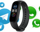 A Mi Band 6 pode permitir que os usuários se comuniquem através de serviços populares de mensageiros. (Fonte de imagem: Xiaomi (Mi Band 5 fotografado)/Medium - editado)