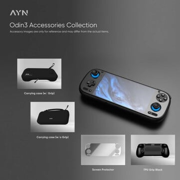 O AYN Odin 3 pode ser equipado com vários acessórios. (Fonte da imagem: AYN Technologies)