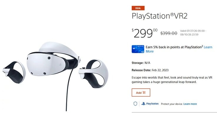 O PSVR 2 está à venda com um desconto de US$ 100. 