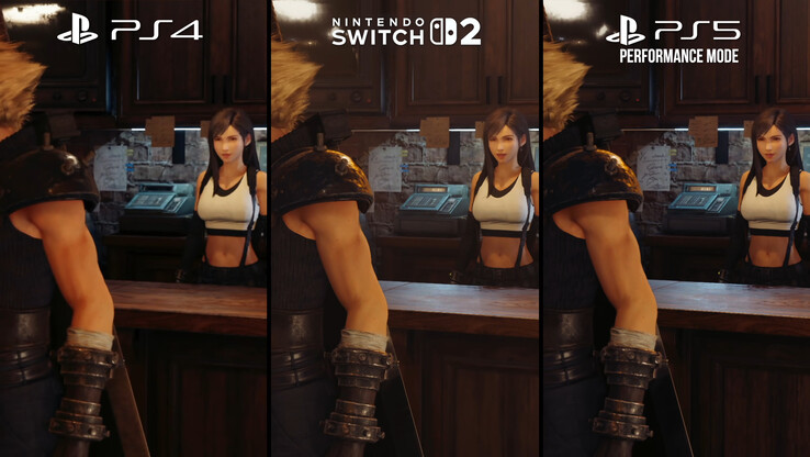 A maioria dos efeitos é comparada favoravelmente entre o Nintendo Switch 2 e o PlayStation 4, mas as sombras de menor resolução e a distância de desenho em comparação com o PlayStation 5 são um fator. [Crédito da imagem: Digital Foundry]