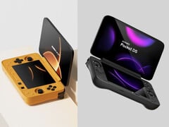 O Pocket Flip 1S DS e o Pocket DS da esquerda para a direita. (Fonte da imagem: Ayaneo - editado)