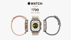 A Garmin alega indiretamente que seu relógio inteligente Enduro 2 tem uma vida útil de bateria superior em comparação com o Apple Watch Ultra (Imagem: Apple)