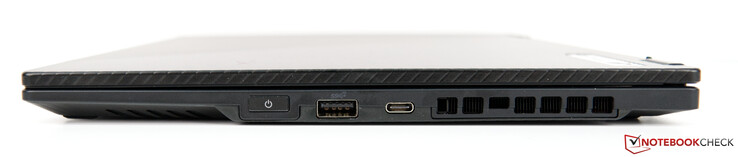 Certo: Botão de alimentação, 1x USB 3.2 Gen 2 Tipo A, 1x USB 3.2 Gen 2 Tipo C com suporte a DisplayPort/Power Delivery, saídas de ar