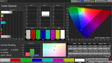 Espaço de cores CalMAN sRGB - tela de cobertura, natural
