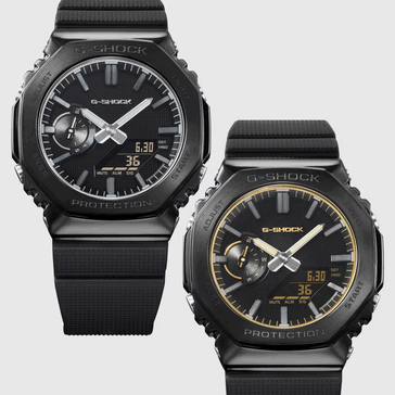 O G-Shock GM-2100LXB-1AJF e o GM-2100LXB-1A9JF (da esquerda para a direita)