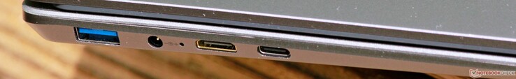 Left: USB 3.1 Gen 1 Type-A, DC in, mini-HDMI, USB 3.1 Gen 1 Type-C