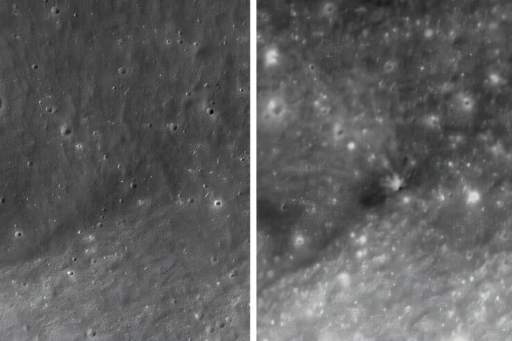 Uma imagem mostrando a zona de impacto do foguete.