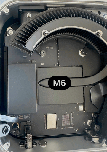 O NAND está soldado no Mac Mini M6