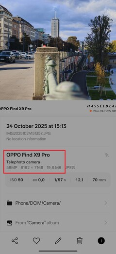 Não é preciso dizer que o tamanho da imagem aumenta. Aqui são 20 MB em comparação com cerca de 6 MB em 12 MP.