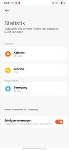 Atividade da Xiaomi Smart Band 10