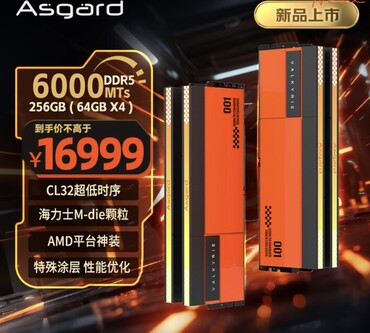 O kit DDR5-6000 de 256 GB, por outro lado, custa incríveis US$ 2.400. (Fonte da imagem: JD.com)