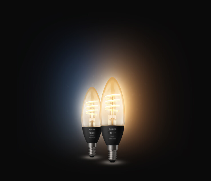 A lâmpada de vela de filamento Philips Hue. (Fonte de imagem: Significa)