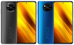 O POCO X3 vem em uma escolha de Cinza Sombra ou Azul Cobalto. (Fonte da imagem: Xiaomi - editado)
