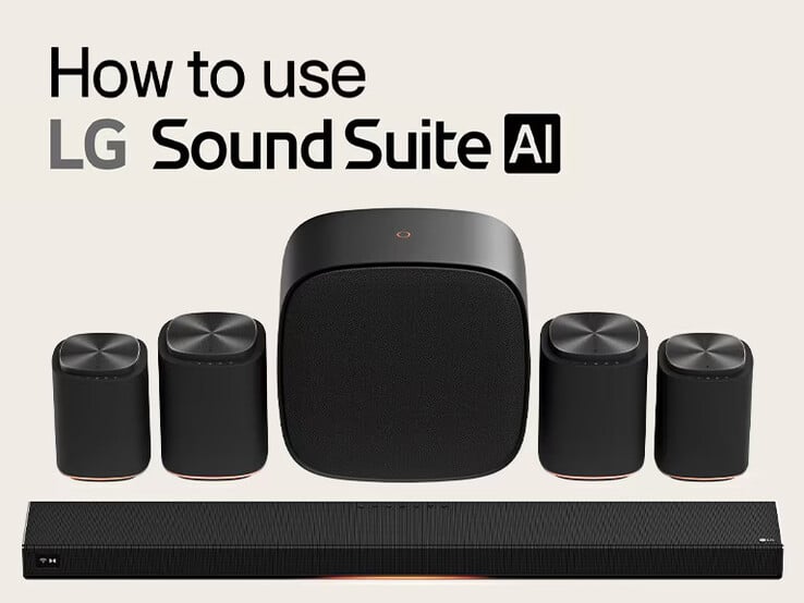 Uma configuração maior com o H7 em baixo, o subwoofer W7 no meio e quatro colunas surround sem fios à sua volta.