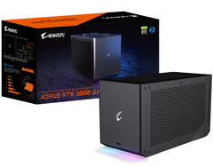 As novas caixas de jogo AORUS da Gigabyte são as primeiras eGPUs refrigeradas a água. (Fonte da imagem: Gigabyte)