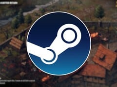 Uma imagem mostrando o logotipo do Steam e o jogo Thronebreaker: The Witcher Tales, agora com 80% de desconto.