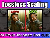 O dimensionamento sem perdas no Steam Deck OLED mostra resultados positivos no teste inicial (Fonte da imagem: ETA Prime)